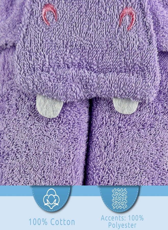 SoapSox- Harper the Hippo Hooded Bath Towel & Slipper Set for Kids- Soft 100% Cotton Towel with Hand Pockets and Matching Hippo Bath Slippers- 27 x 45”- Adorable Gift Set for Bath, Pool and Beach - Image 3